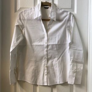 White Dress Shirt Petite Button Down Blouse